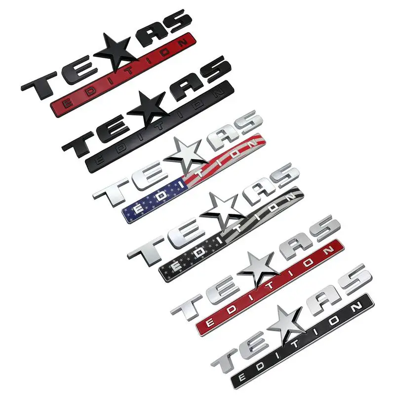Texas Edition Badge 3M Stick On Emblem Badge ABS Fender Side Door Sticker 3M Stick On Emblem Badge Cool And Stylish Car Decal