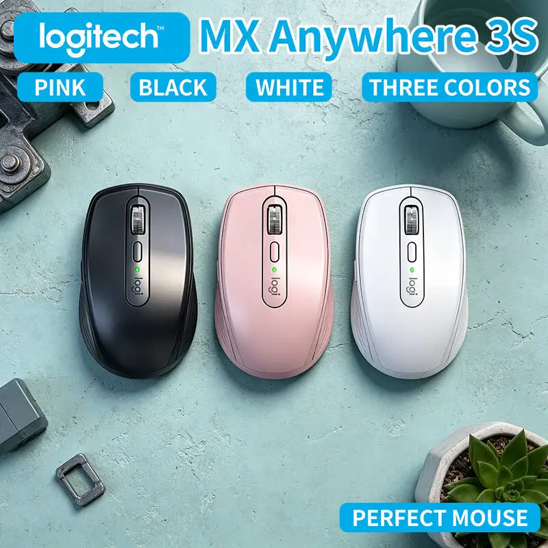 Premium Logitech MX Anywhere 3S Mouse - 8K DPI, MagSpeed Scroll, Silent Click, 3-Device Sync for Studio & Travel