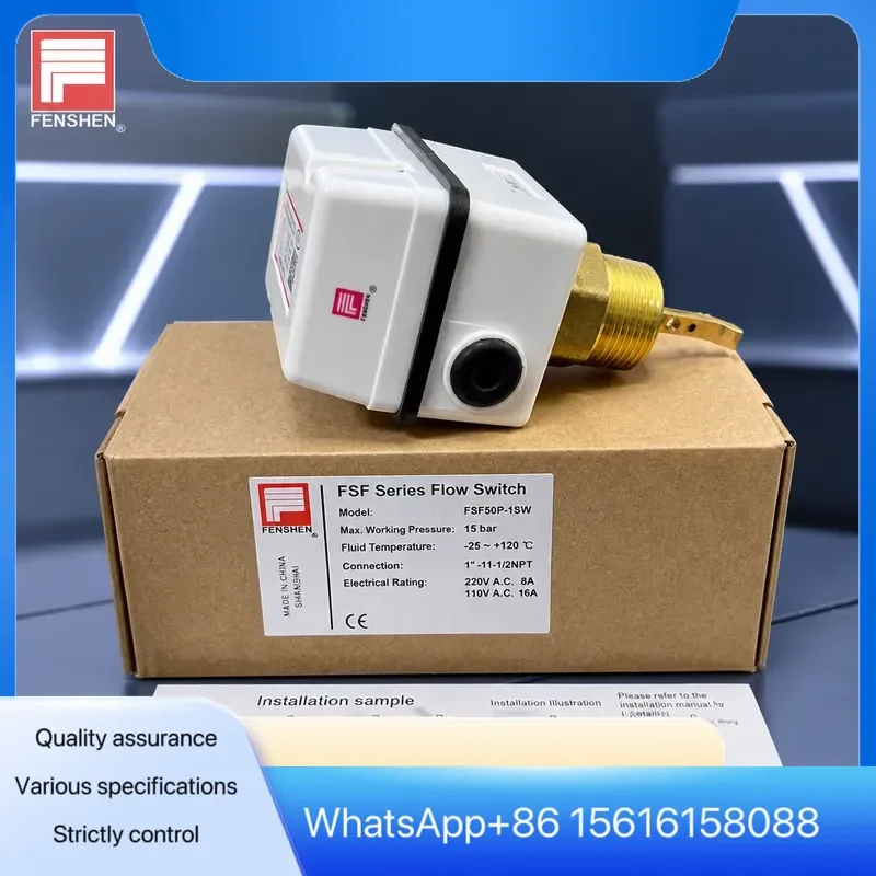 Original FENSHEN FSF50P-1SW 1 Inch Water Flow Switch 1A Chiller Control Sensor for Industrial Cooling System High Precision