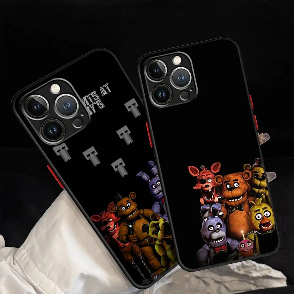 Funda Mate Five Nights at Freddy's (F-Fnaf) para iPhone 16 15 14 11 12 13 Mini Pro Max X XR XS MAX, Carcasa Antigolpes