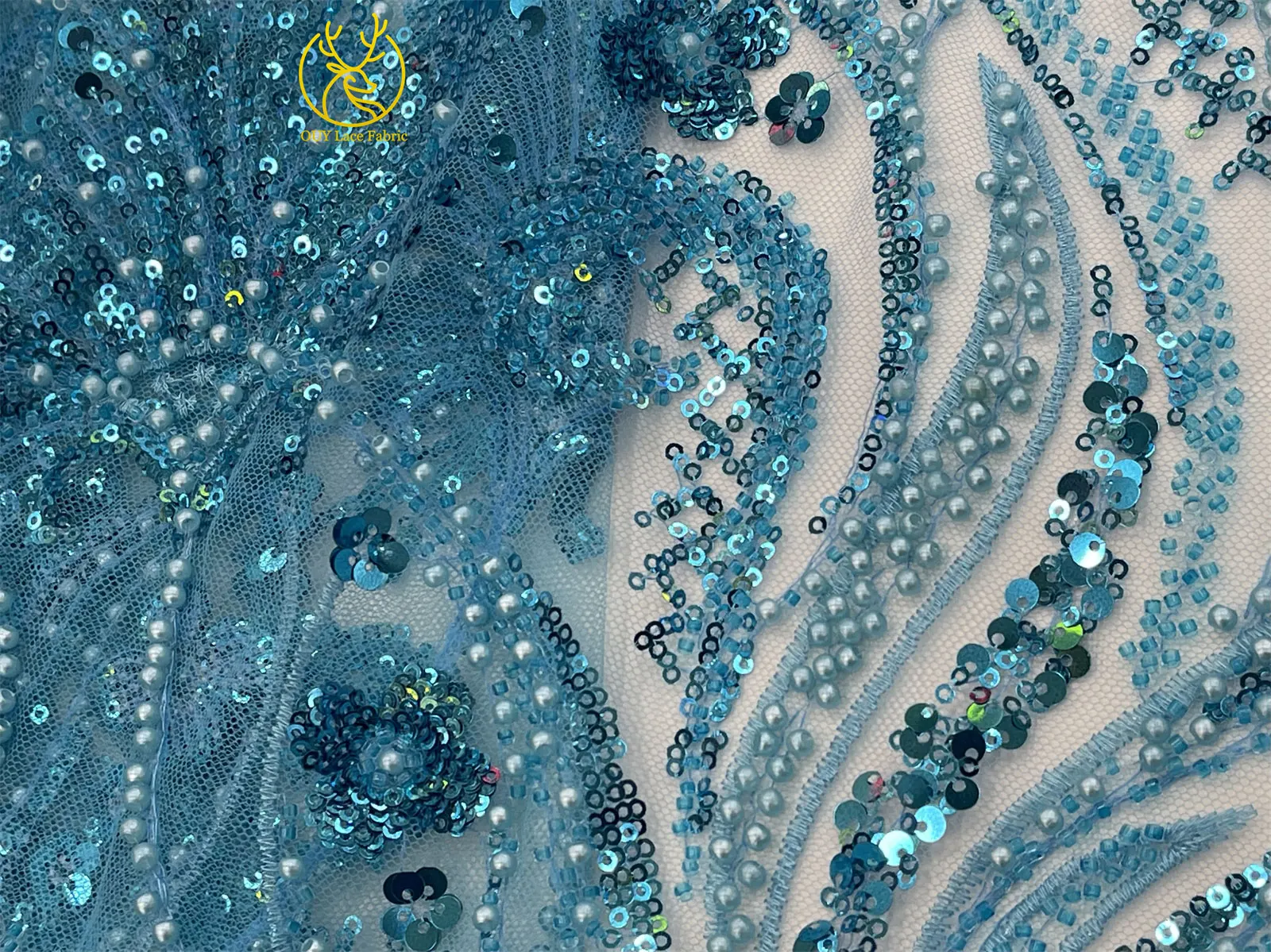 Fashion French Mesh Embroidery Beaded Lace Fabric 2025 Sequins African Nigerian Lace Fabric Wedding Dresses Party Dresses