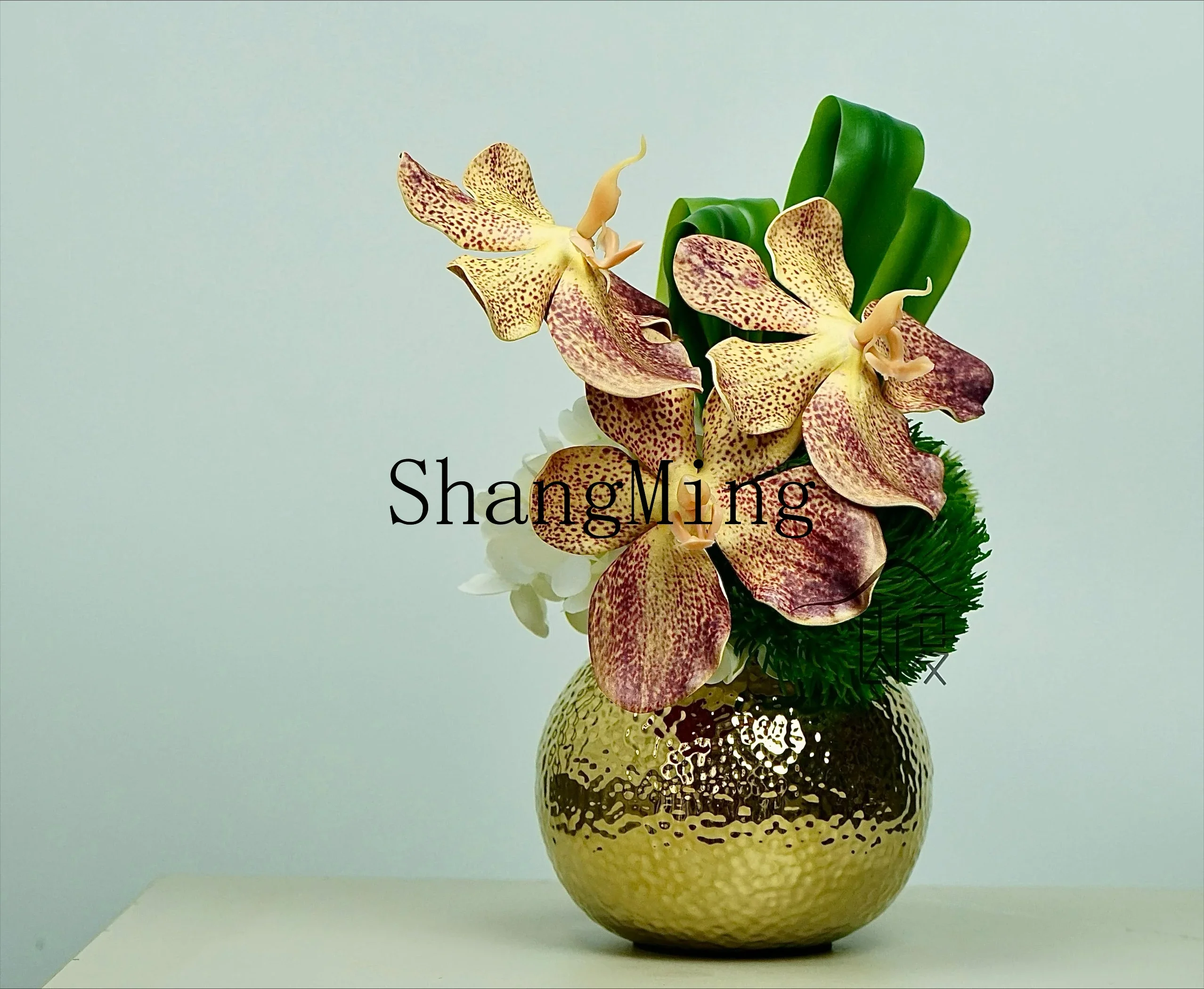 DHY Home Modern Light Luxury Simulation Flower Art Ornament Round Table Flower