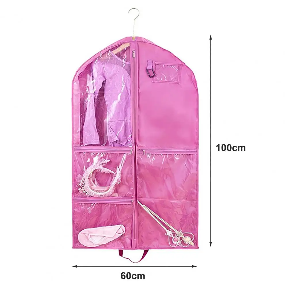 Clothes Dustproof Hanging Bag Waterproof Folded Skirt Dust Bag Transparent Zipper Pockets Children\'s Dance Skirt Storage Pouch