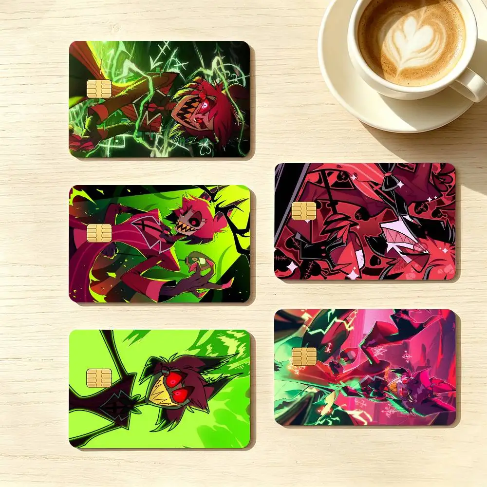 H-Hazbin Hotel A-Alastor  Credit Card HD Stickers Game Card Decal Small Chip Waterproof Sticker Gift