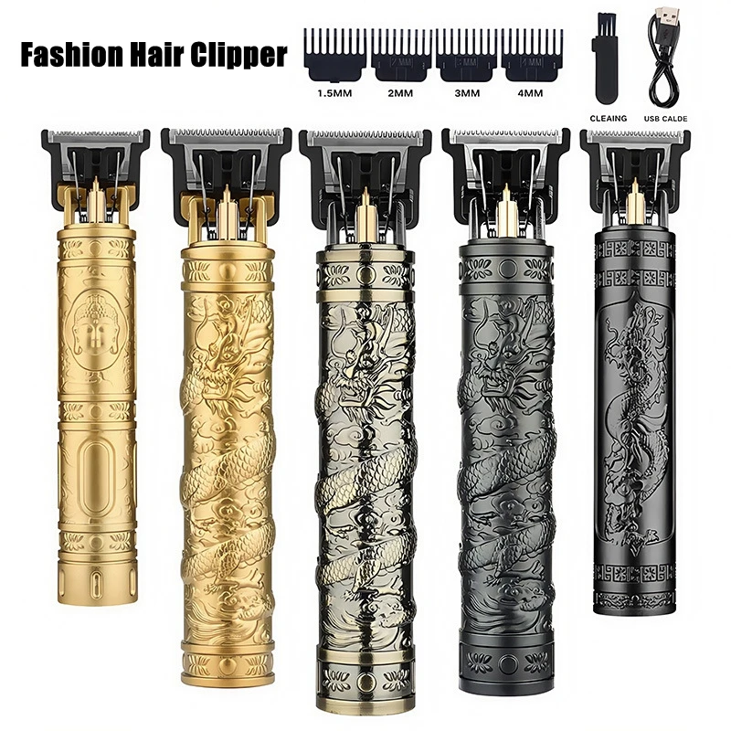 Vintage Cordless Hair Cutting Machine Portable Hair Clipper Electric Hair Trimmer USB Fast Charging Shaver Barber For Men