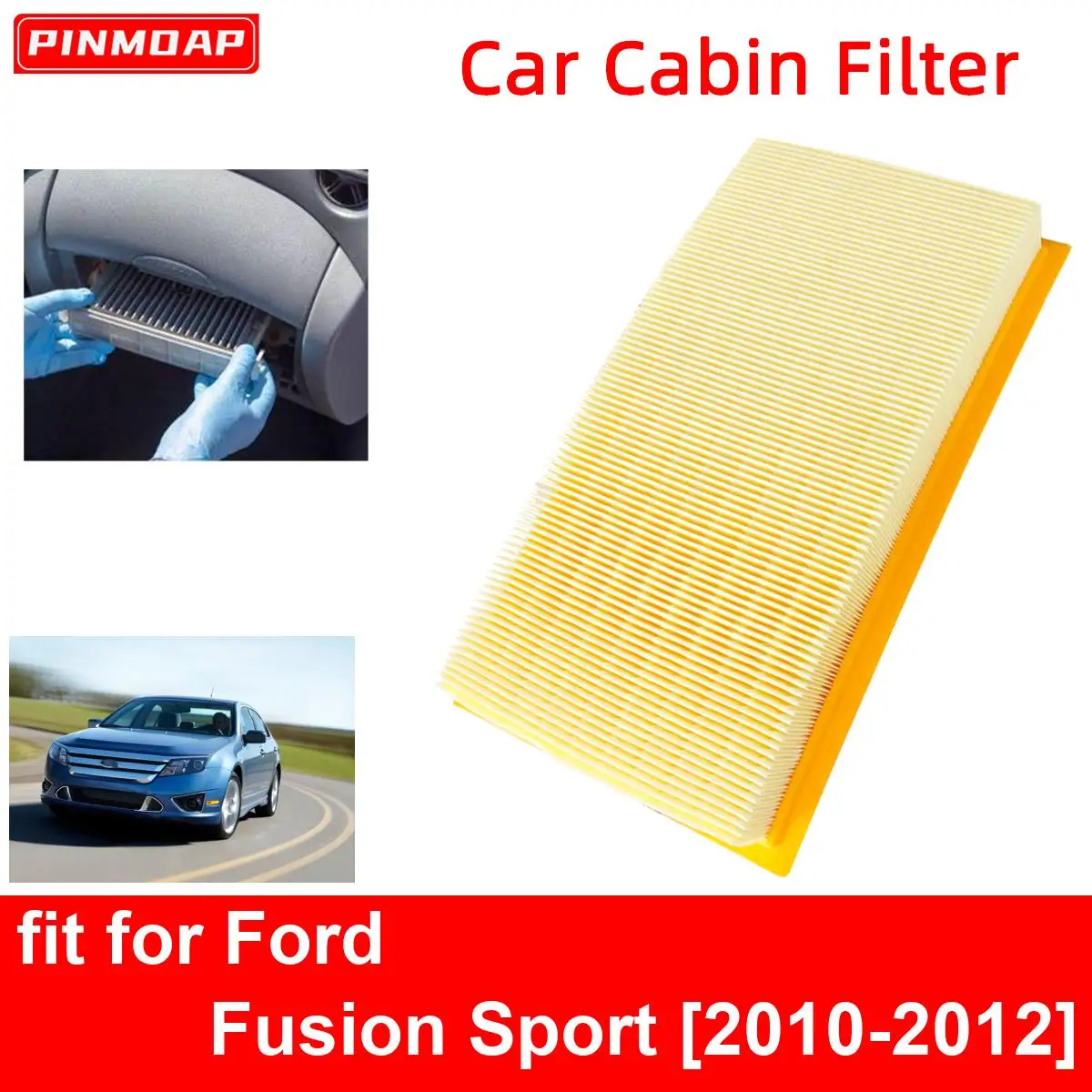 

Автомобильный салонный фильтр для Ford Fusion Sport 2010-2012, автофильтры из углеродного волокна CA10242 7T4Z-9601-A CY01-13-Z40A FDA10242