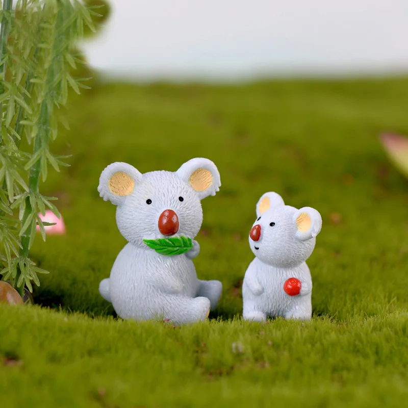 Koala Bear Family Figurine Home Cartoon Animal Car Cake Room Decoration Miniature Fairy Garden Decor Diy Accessories Modern view 4