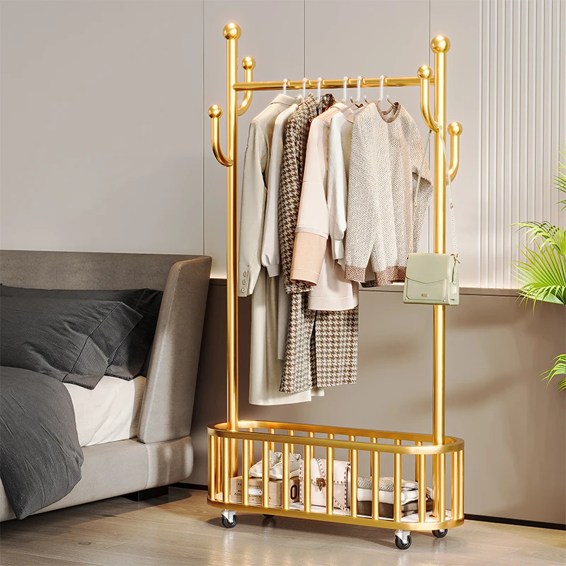 *Gold Storage Clothes Rack Pulley Balcony Modern Corner Bedroom Clothes Rack Apartments Design Colgadores De Ropa Furniture Home