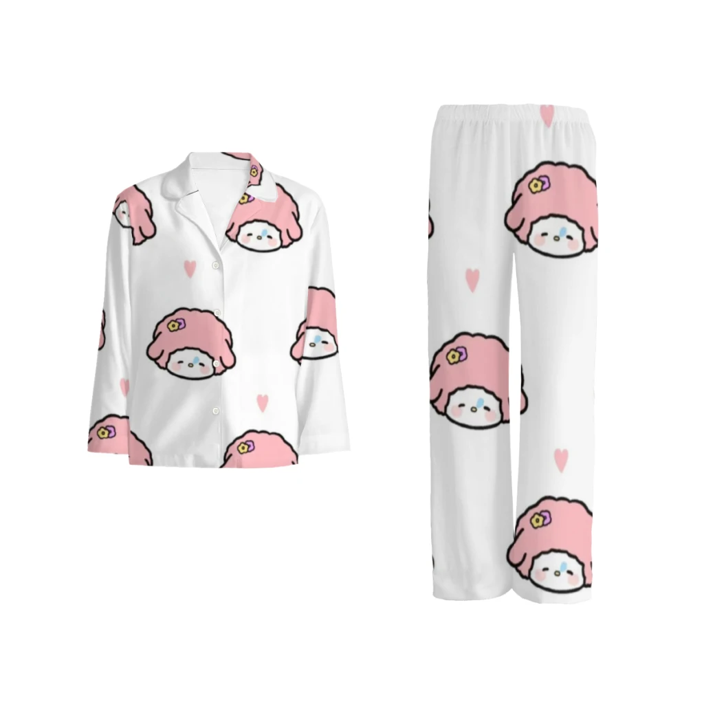 

Sanrio Cotton pajamas set for men and women, long-sleeved strawberry doll print casual pajamasSanrio