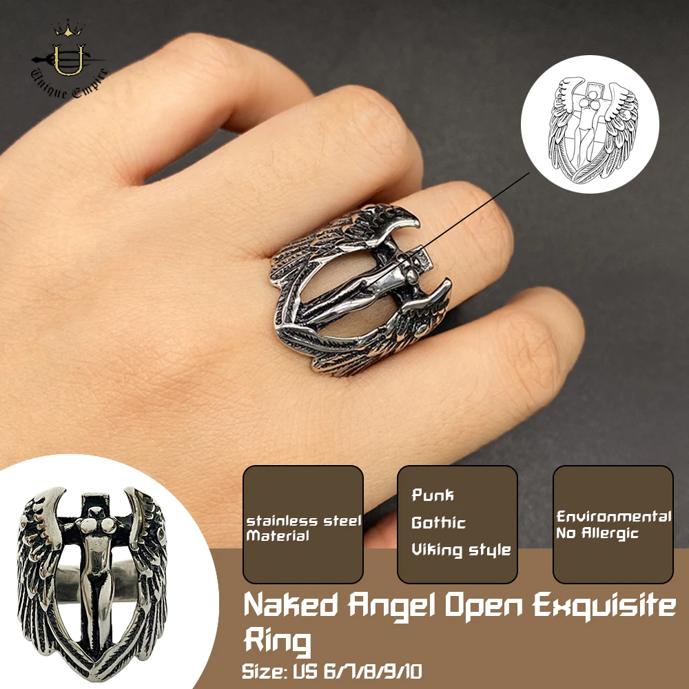 

Wing Adjustable Ring for Men & Women Elegant Angel Wing Wedding Band Promise Eternity Ring Dainty Jewelry Gift