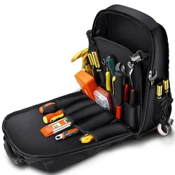 2024 New Heavy Duty Cloth Tool Backpack Black Insert Board Bag Organizer Electrician Packaging Practical Professional Household