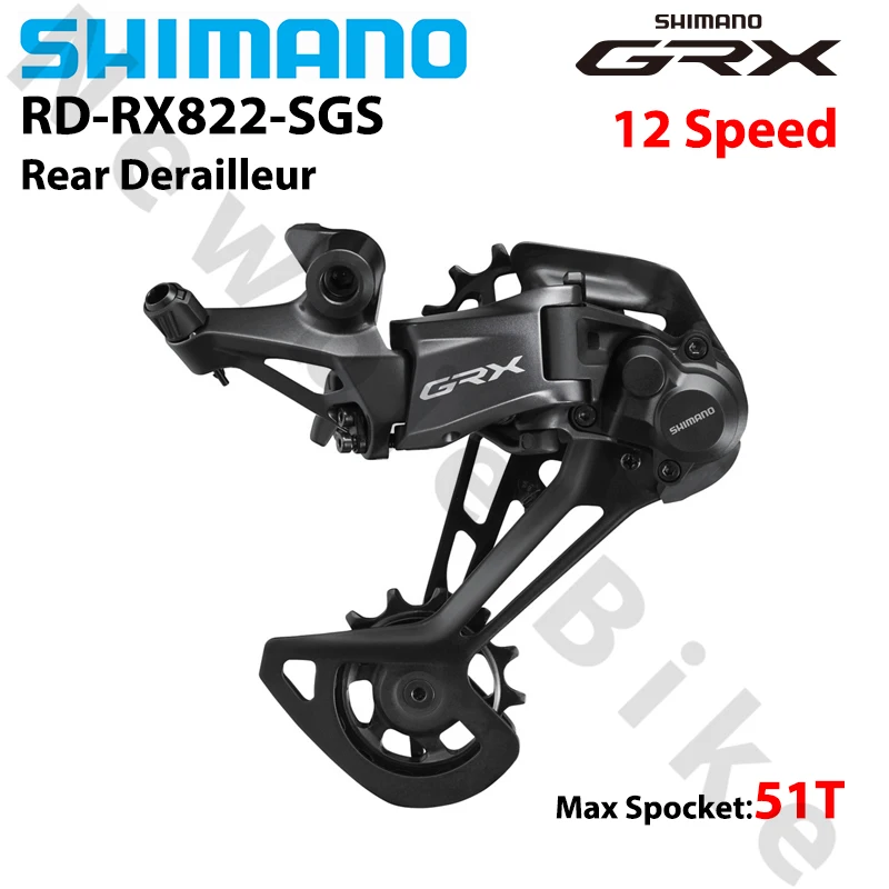 

SHIMANO GRX RX822 12Speed Rear Derailleur for Gravel Bike SGS Long Cage Support 51T Cassette Spocket Bicycle Original Parts