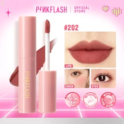 PINKFLASH lápiz labial líquido mate de doble uso, resistente al agua, larga duración, colorete de mejillas y cara, a prueba de transferencia, brillo labial, Cosméticos de maquillaje