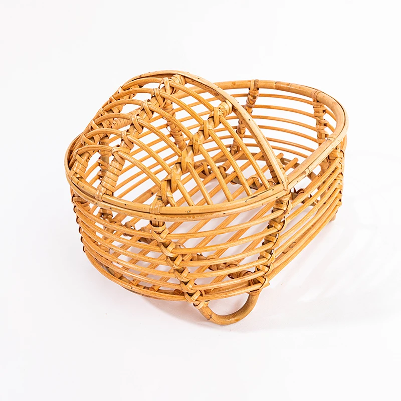 Rattan Chair Props Newborn Photography Retro Basket Crib Baby Posing Baby Sofa Studio Shooting Photo Props Accessories