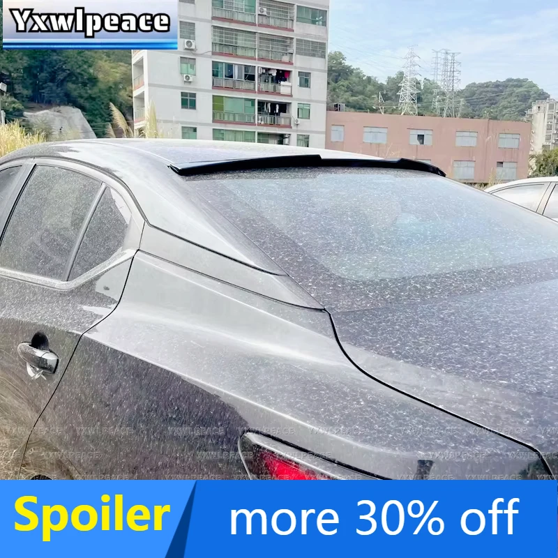 

For Nissan Sentra Sylphy 2020 2021 2022 2023 2024 Spoiler ABS Glossy Black /Carbon Fiber Look M4 Style Rear Window Roof Spoiler