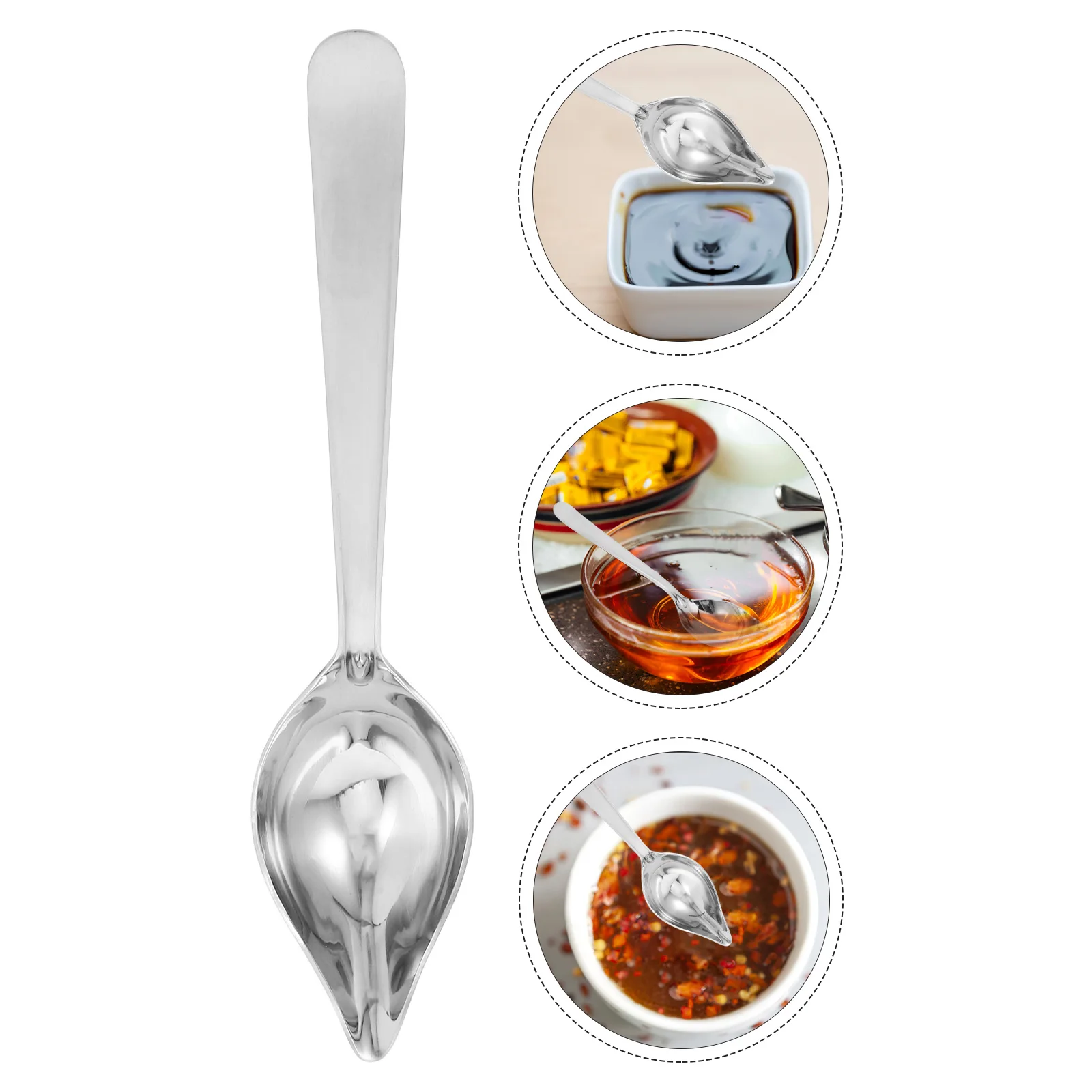 

Stainless Steel Long Handle Sauce Spoon 304 Ladle For Oils Condiments Precision Soup Kitchen Restaurant Use