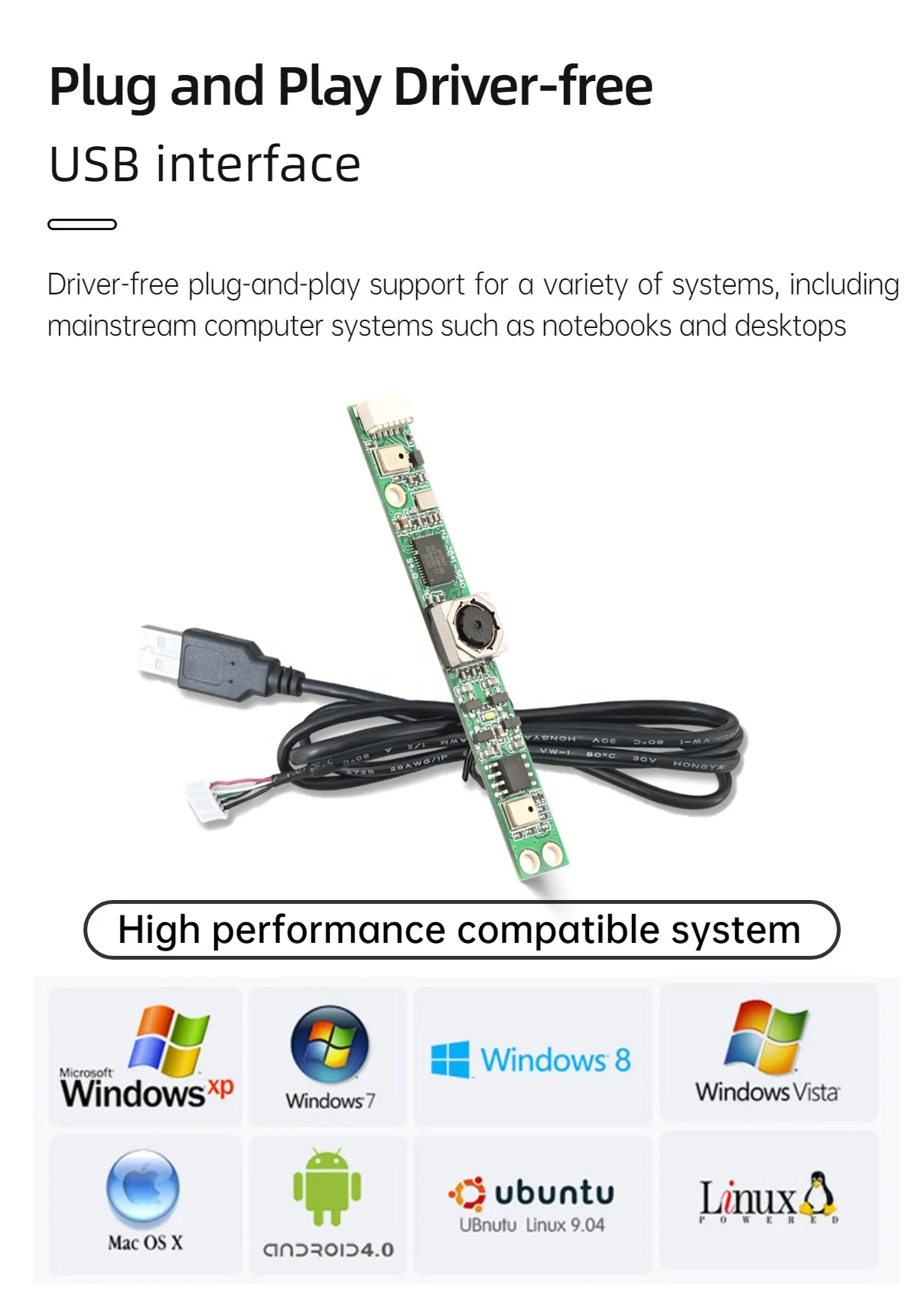 OEM 5MP Autofocus Wide Angle Full HD UVC OV5640 CMOS Usb Laptop Camera ModuleS for notebook advertising one machine