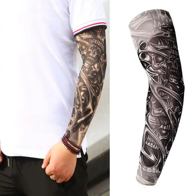 

One Sleeve Outdoor Cycling Tattoo Sunscreen Sleeves Summer Tattoo Flower Arm Sleeves Fashion Style