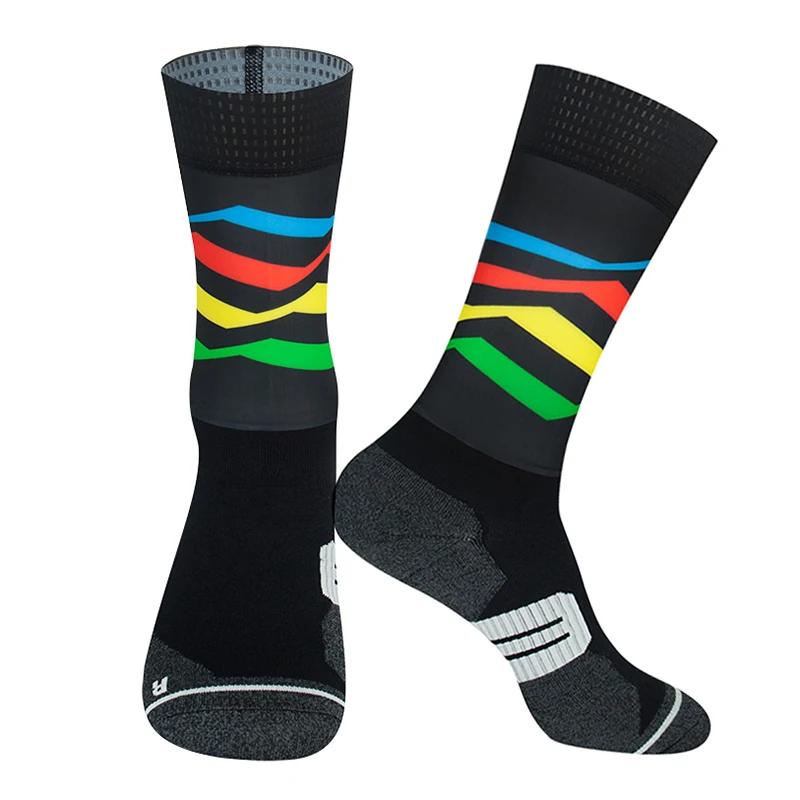 Chaussettes de sport coordonnantes Pro pour hommes et femmes, chaussettes de cyclisme, chaussettes de vélo VTT, sports de rue, course, basket-ball, 2021