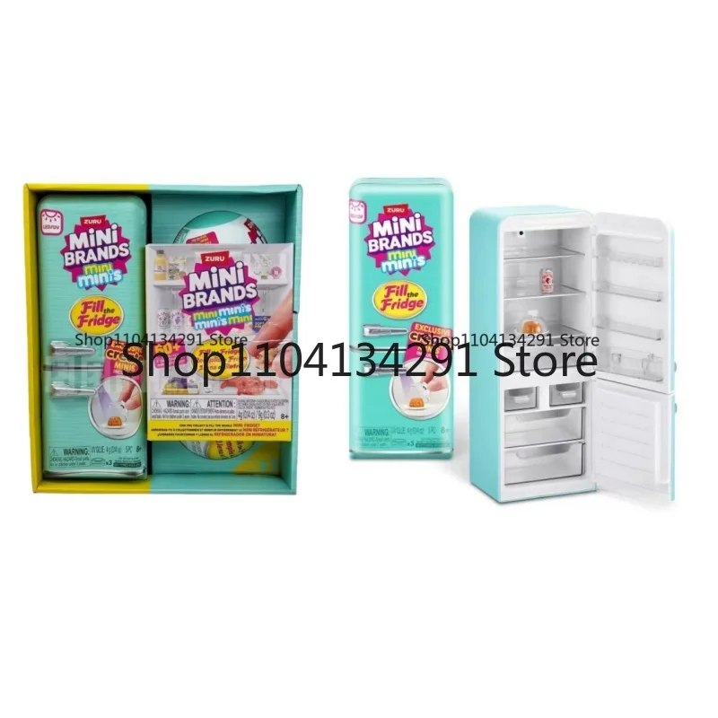 الأصلي ZURU ثلاجة صغيرة لعبة صغيرة صندوق أعمى مجموعة مسرح مصغرة ألعاب طعام دمية الدعائم مفاجأة الكرة