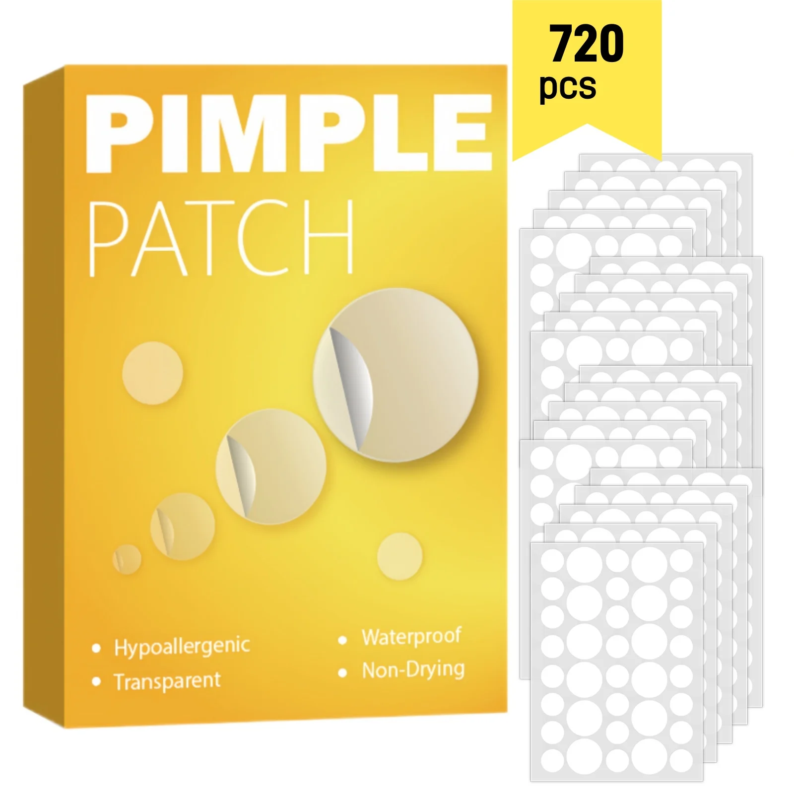 "ملصقات حب الشباب الشفافة غير المرئية لعلاج بقع البثور المائية للوجه، خالية من الزيوت، للاستخدام ليلا ونهارا" #5