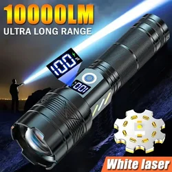 10000LM Super Bright LED Flashlight USB Charging 26650 Lithium Battery Outdoor Telescopic Zoom Torch Lantern With Power Display