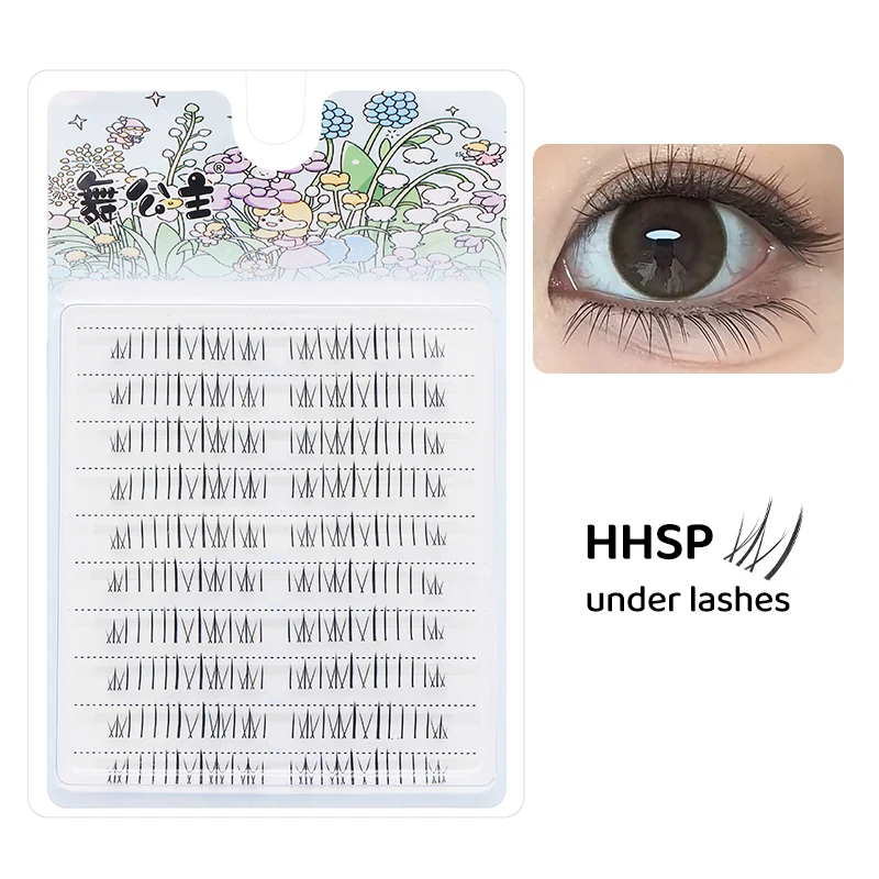 DINGSEN 10 Reihen Natürliche DIY Wimpernbüschel Einzelne Wimpern Anime Falsche Wimpernbüschel Handgefertigte Wimpernverlängerungs-Sets – Detail 32