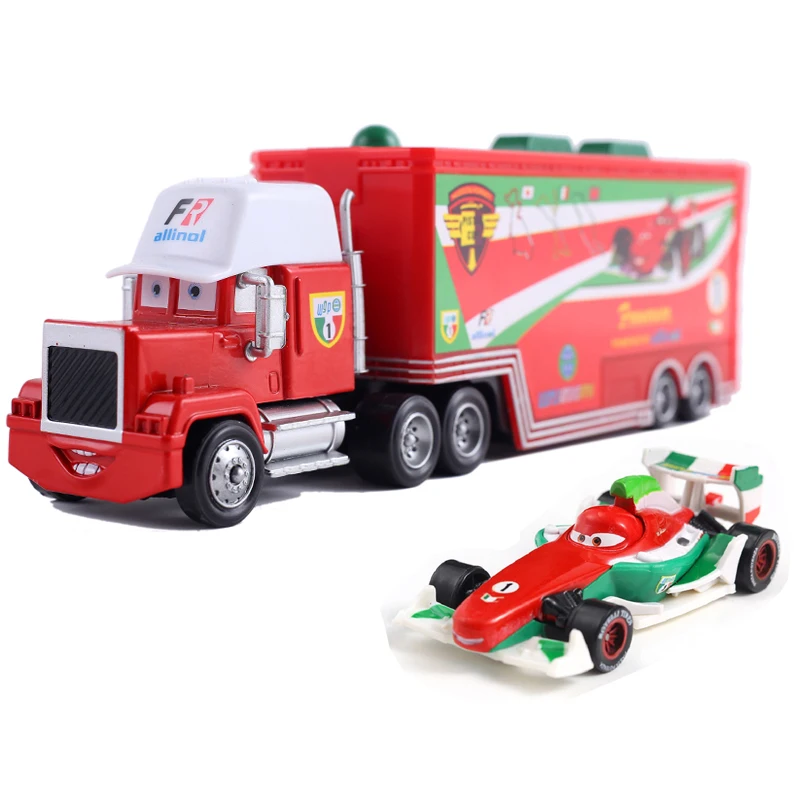Camiones de juguete de Pixar Cars: Set de camiones contenedor de Jackson Cool Sister y Francisc, modelo de coche, adornos de camión, regalos de cumpleaños.