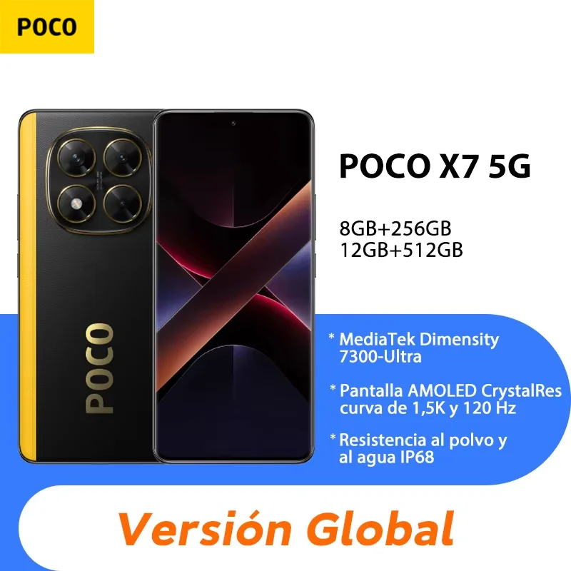 Global Version POCO X7 5G Smartphone MediaTek Dimensity 7300-Ultra IP68 5110mAh Battery 50MP 1.5K 120Hz Display Xiaomi Cellphone