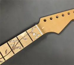 Electric Guitar Neck Replacement 24 fret 25.5 inch Maple Fingerboard  Vine inlay Gloss