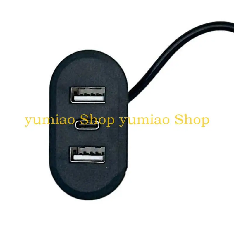 587B デスクトップホール埋め込み USB タイプ C 充電アダプタ 3 で 1 スプリッタラップトップ PC 用