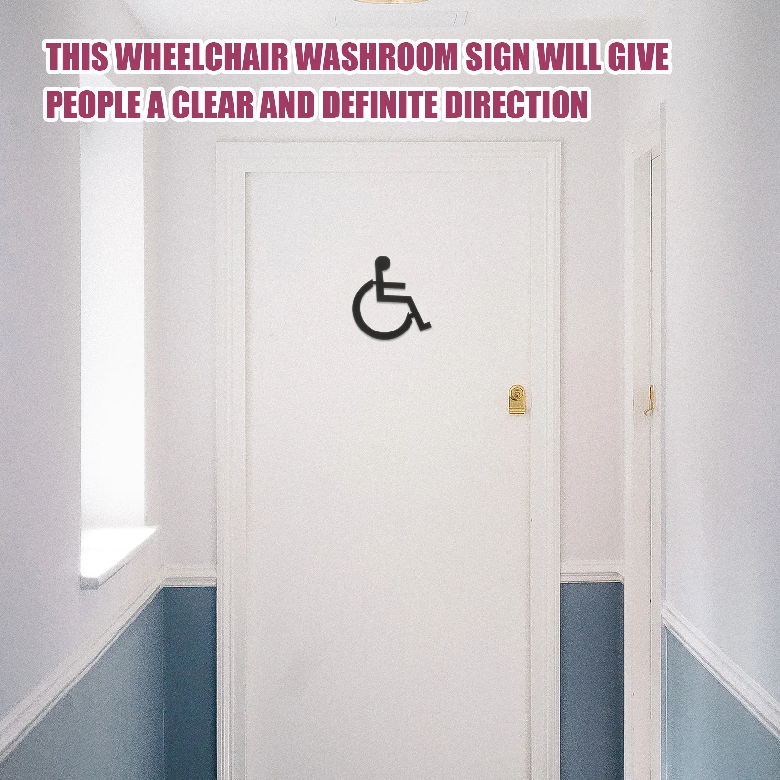 Handicap Bathroom Sign Disabled Toilet Metal Restroom Signage Stainless Steel Commercial Washroom Sign Wheelchair