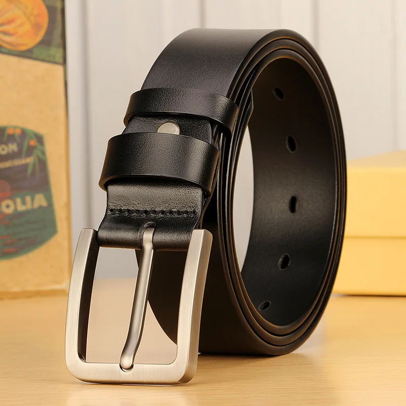 Men's Belt Fashion PU Alloy Pin Buckle Business Leisure Belts Winter Black Belts for Men Cummerbunds Ceinture Homme