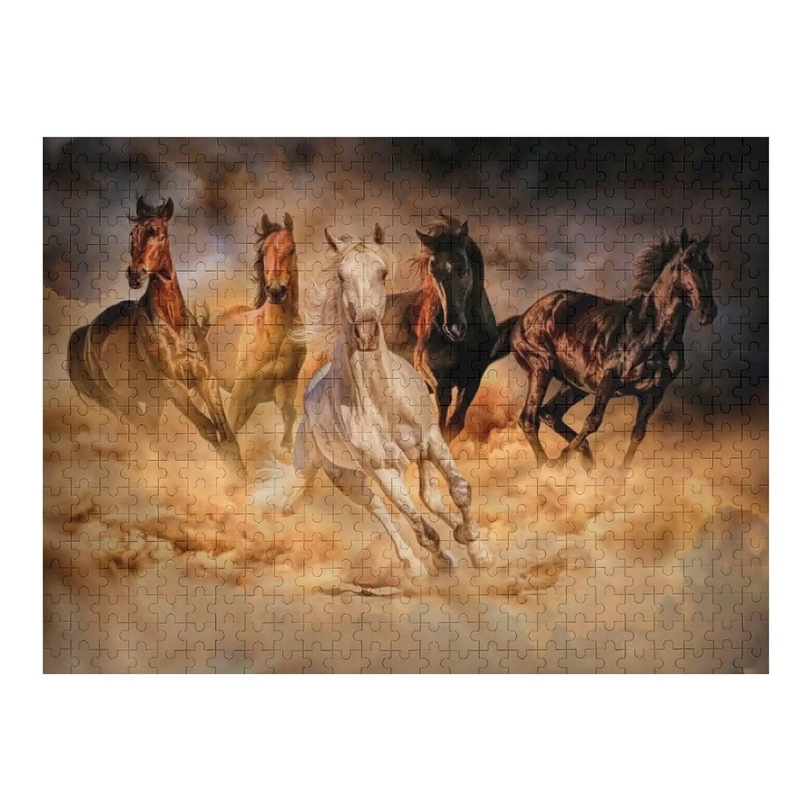 

Only dust from under the hooves Jigsaw Puzzle Wooden Animal Custom Photo Puzzle