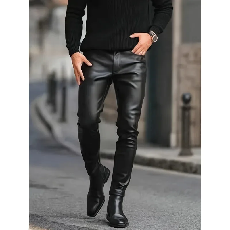 

Men's Trendy Slim Cropped Trousers, Business Style Pants, For Summer Daily
