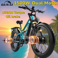 GUNAI-M2 Electric Bike 1500W Rated Power 26x4.0 Fat Tire Adults Electrical Bicycle 48V 17.5AH Battery