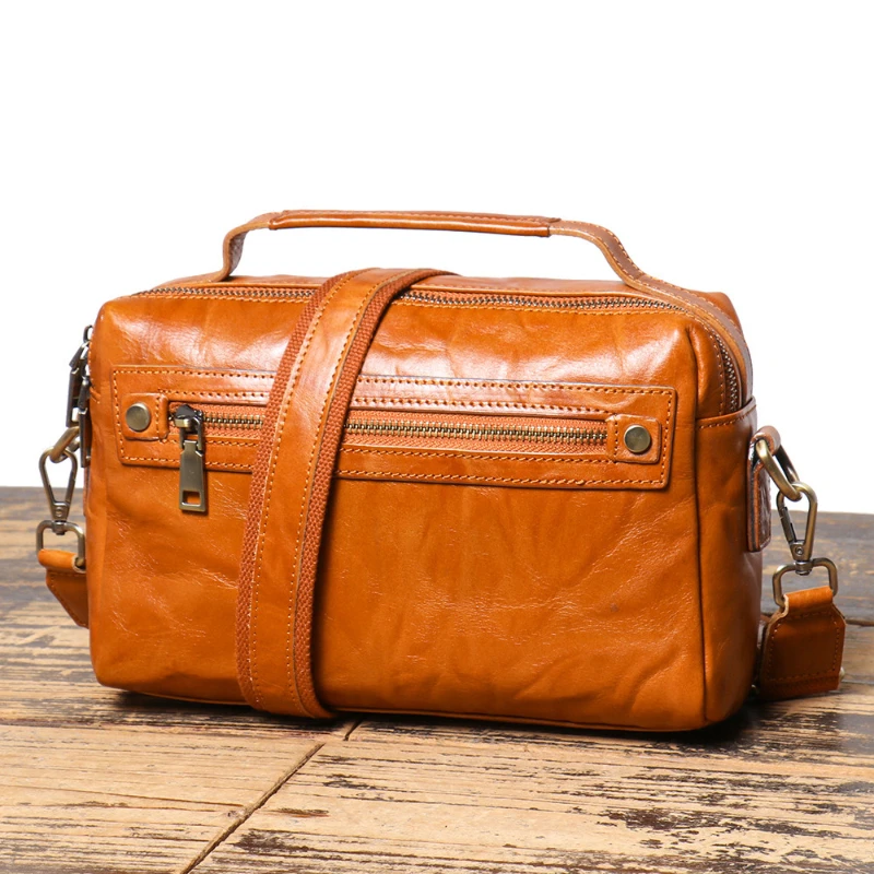 Men 100% Genuine Leather Shoulder Bag Casual Leather Men's Small Messenger Bag Male Business Crossbody Bag Hot Handbag for Men