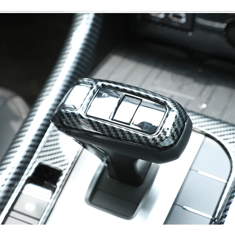 For Great Wall Cannon GWM Poer Ute 2019-2022 ABS Carbon Car Central control shift lever head shift panel trim frame accessories