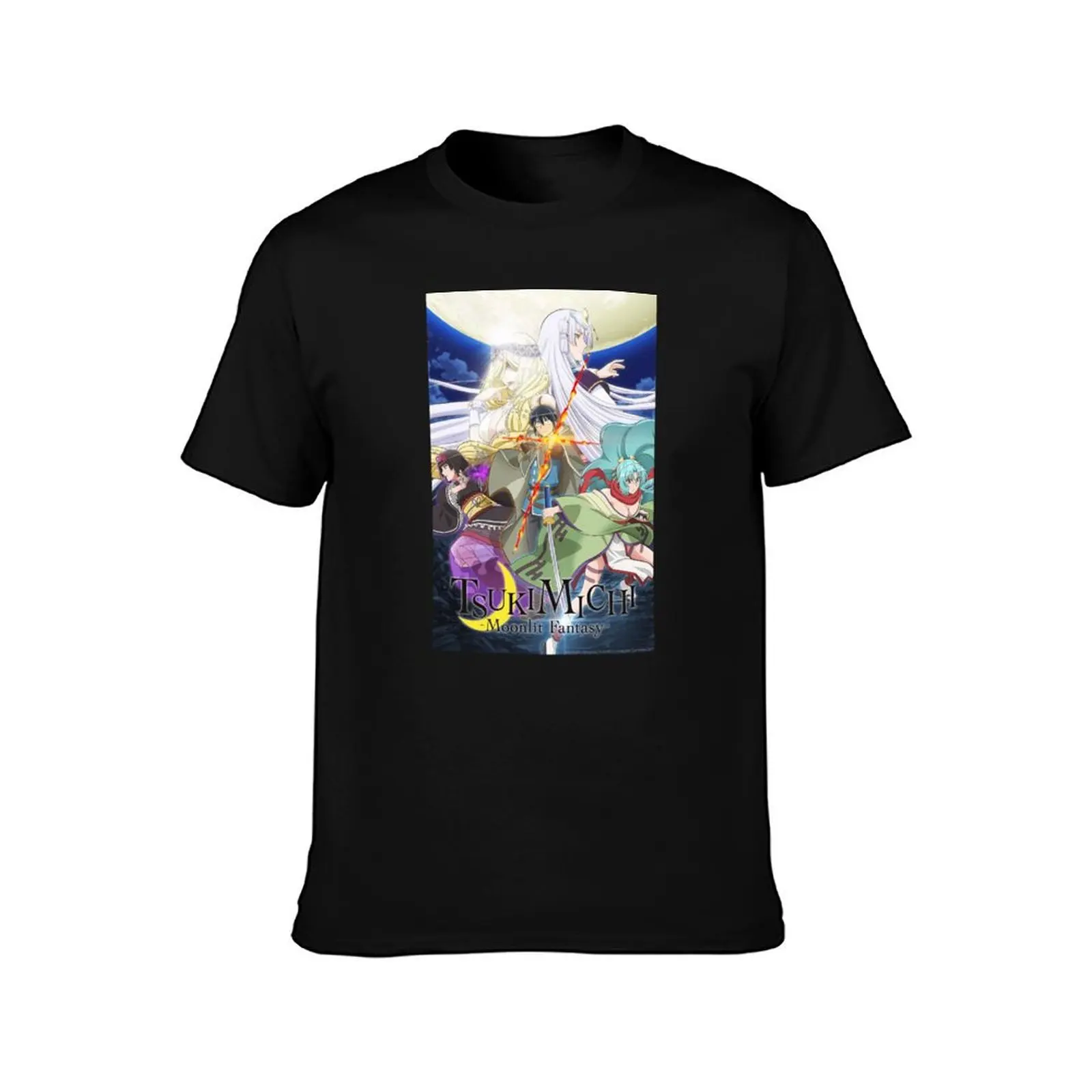 Tsuki ga Michibiku Isekai Dōchū T-Shirt Summer Casual Cotton Tee Oversized Streetwear Tops Vintage Graphic Print 100% Cotton