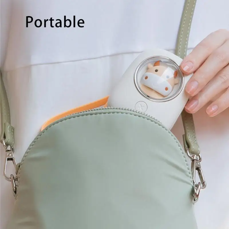 D0AB 3 Speeds Portable Neck Fan Hands Bladeless Hanging Sport Fan Space Capsule Fan with Night Light
