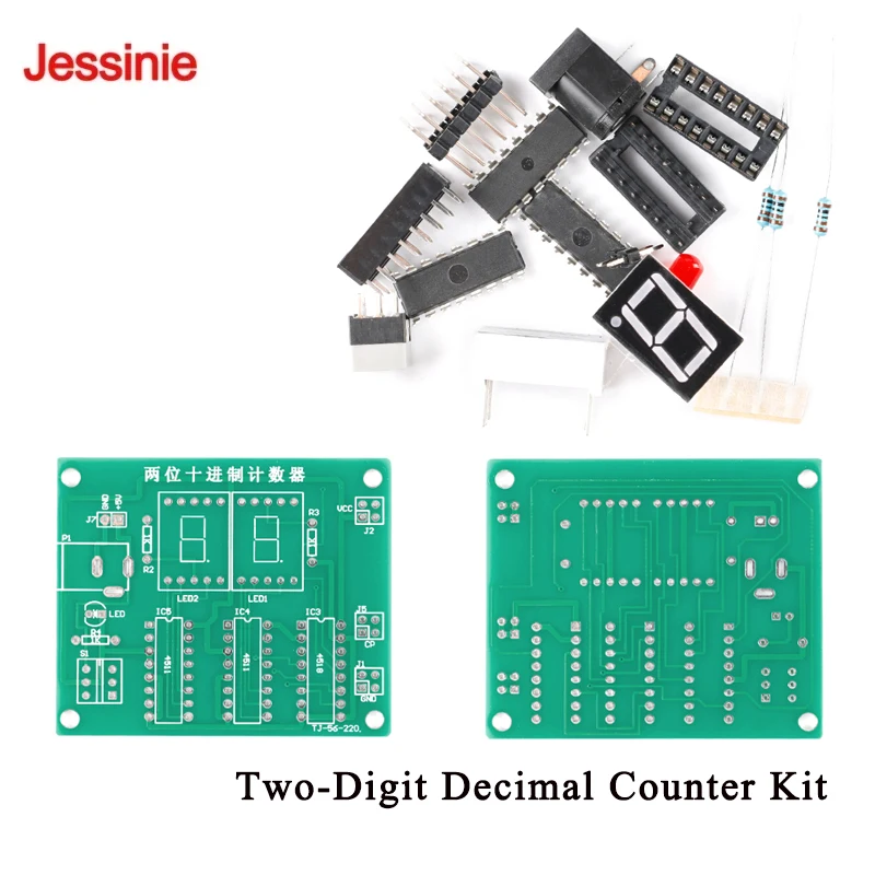 5Pcs/1pc Two-Digit Decimal Counter 2-Bit Practical Training Kit DIY Counter Components Project-Based Learning