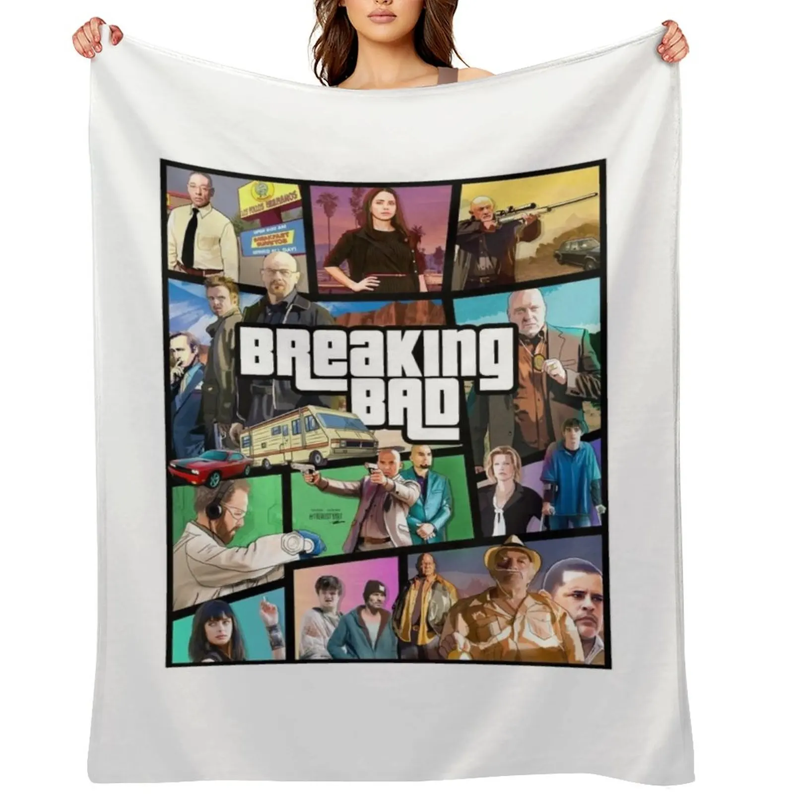 

breaking bad game poster Throw Blanket Retros Furrys Beautifuls Blankets