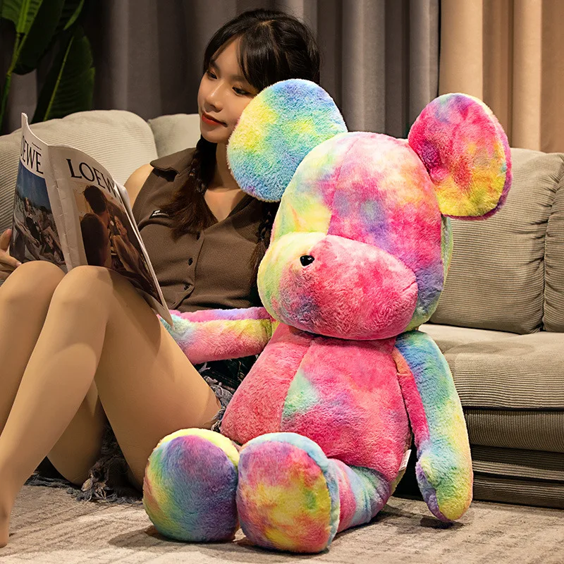 34/60/105cm Color Trend Violent Bear Four-color Bedroom Sofa Decoration Cute Plush Teddy Bear Pillow Children\'s Day Gift