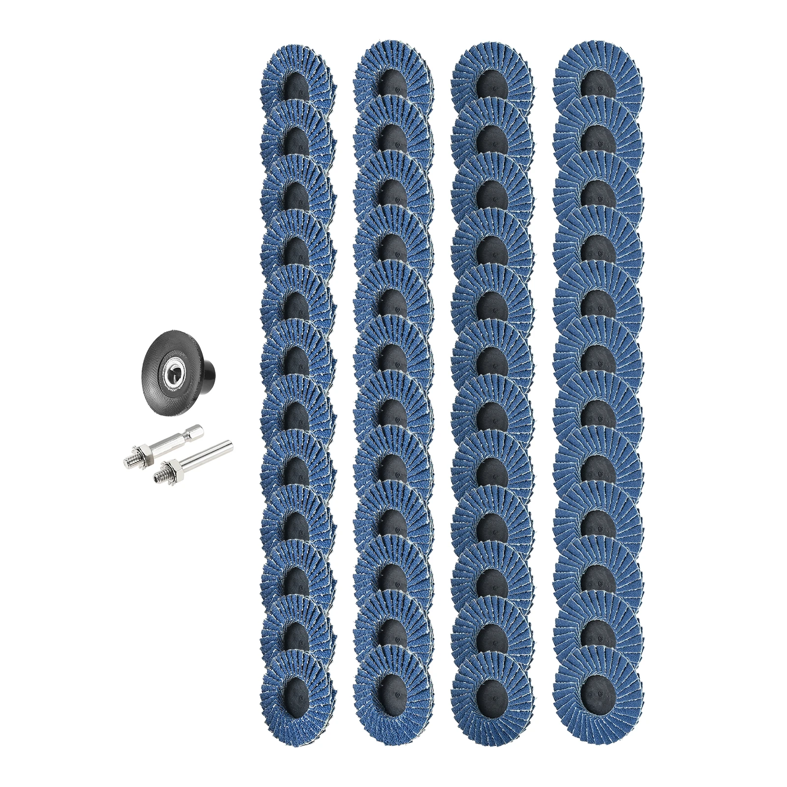 48Pcs 2Inch Flap Disc Set Roll Lock Sanding Discs Tool 40 60 80 120Grit with 1/4 Inch Holder for Angle Grinder Rust Removal