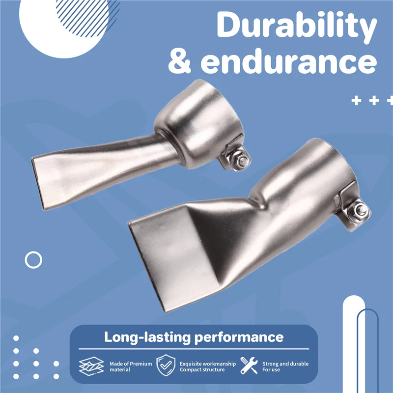 Essential Welding Tools: 2Pcs Flat Nozzle Pack, 20Mm And 40Mm Stainless Steel, For Hot Air Welders-BAAQ