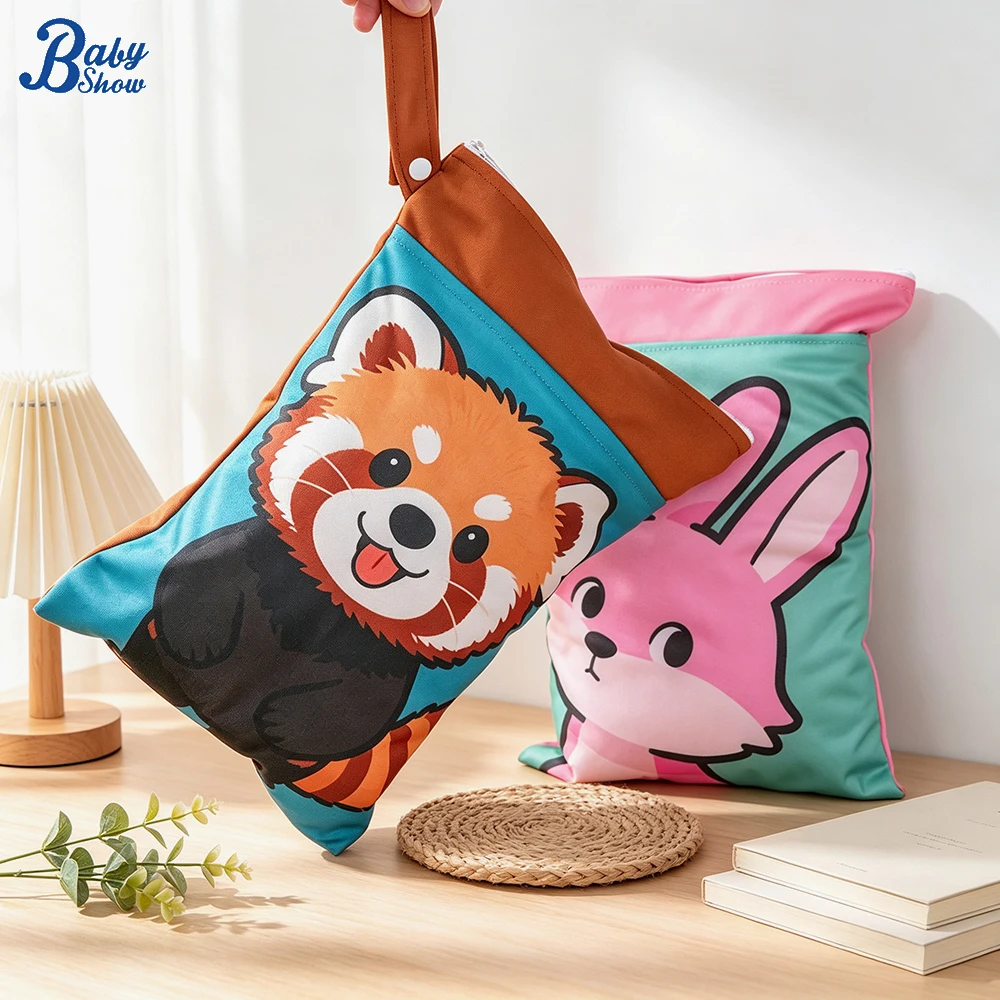 Reusable Wet Dry Bag Double Zipper Beach Bag for Diaper Travel Swim Pool Yoga Sportswear Cosmetics Lingerie Storage