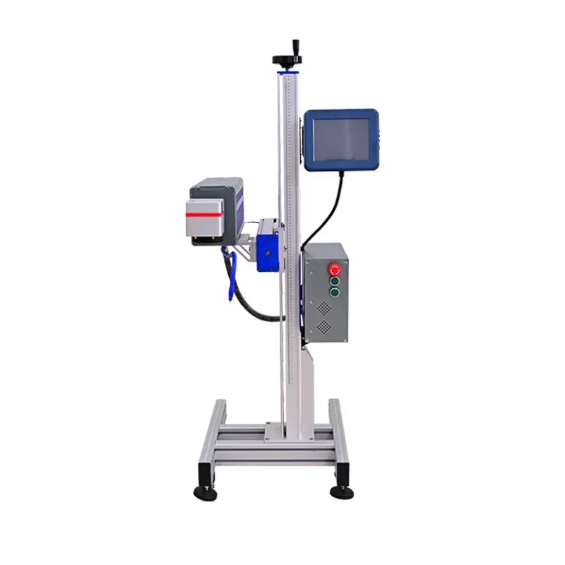 Automatic fiber laser coding machine, metal plastic bag medicine box beverage bottle date coding machine
