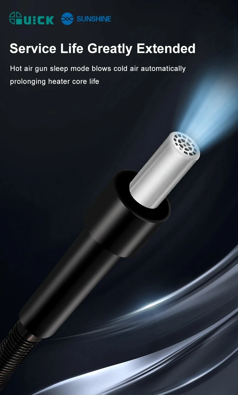 

QUICK 857 Pro Digital display Hot Air Rework Station Magnetic induction Intelligent Start Stop for Repairing Various Equipment