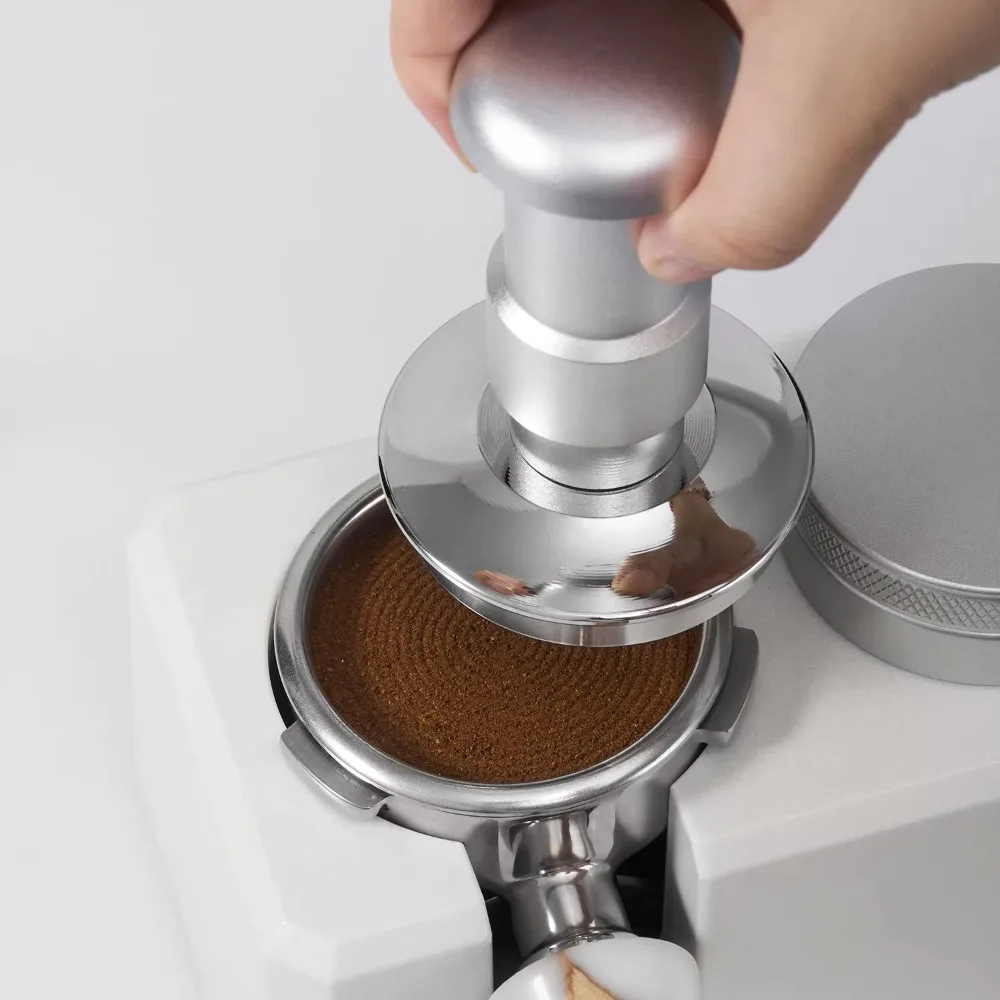 

51/53/58 мм двойной подпружиненный темпер для кофе, регулируемый ударный темпер для кофе из нержавеющей стали, пульсационное основание, постоянное давление