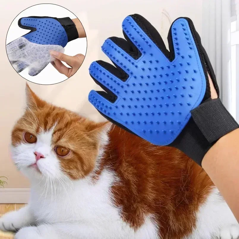 Pet Glove Anti-bite Cat Grooming Gloves Dog Bath Clean Massage Hair Remover Brush Cat Hair Deshedding Comb Right or Left Hand